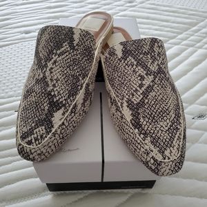 Snake print mules
